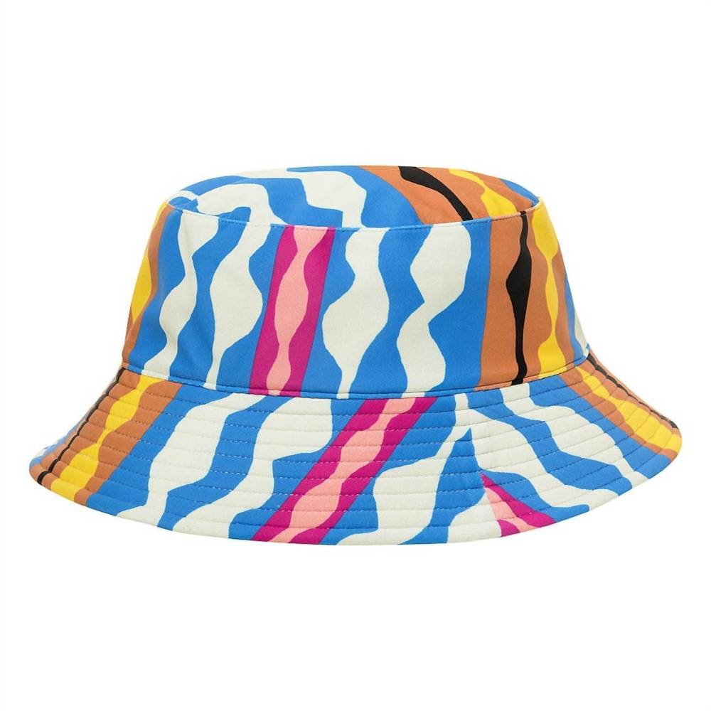 NEW MONTCE women's abstract bucket hat in blue multi